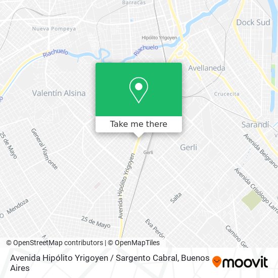 Mapa de Avenida Hipólito Yrigoyen / Sargento Cabral
