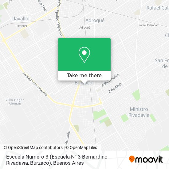 Escuela Numero 3 (Escuela N° 3 Bernardino Rivadavia, Burzaco) map