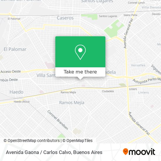 Avenida Gaona / Carlos Calvo map