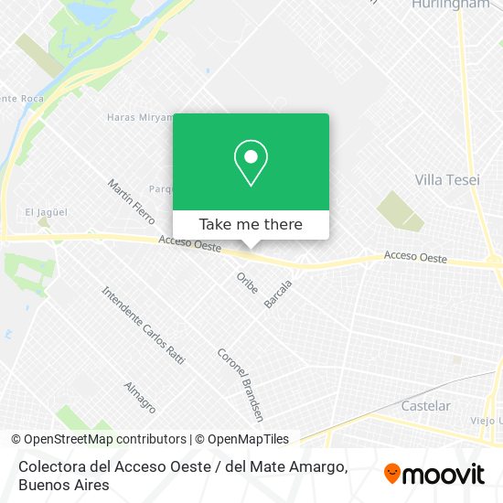 Colectora del Acceso Oeste / del Mate Amargo map