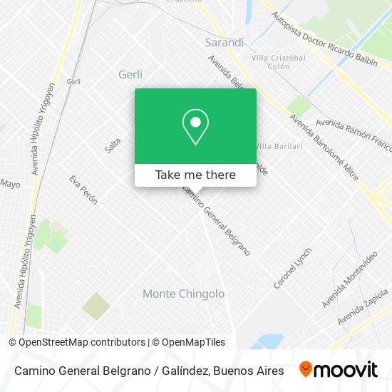 Camino General Belgrano / Galíndez map