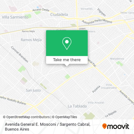 Avenida General E. Mosconi / Sargento Cabral map