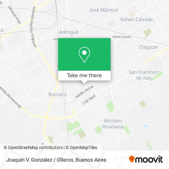 Joaquín V. González / Olleros map