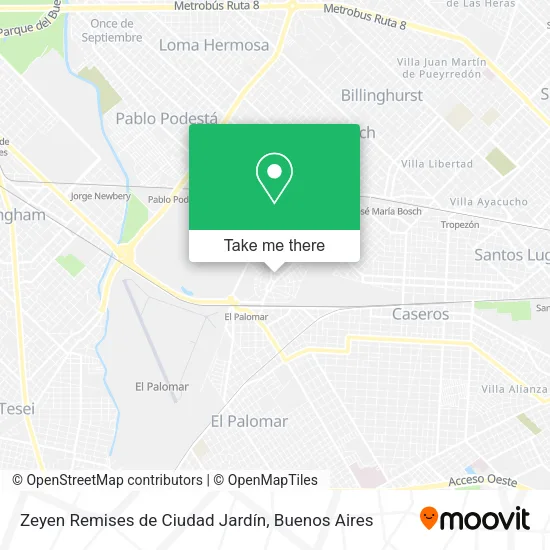Mapa de Zeyen Remises de Ciudad Jardín