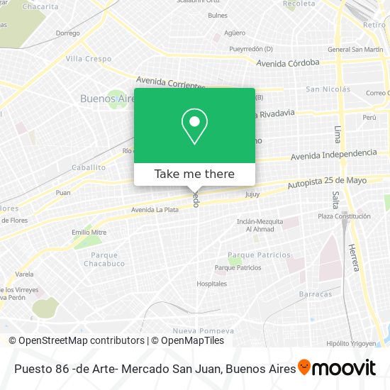 Mapa de Puesto 86 -de Arte- Mercado San Juan