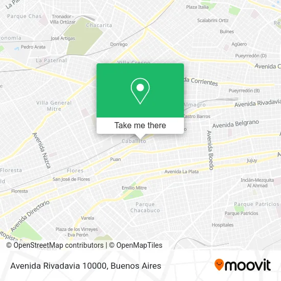 Avenida Rivadavia 10000 map