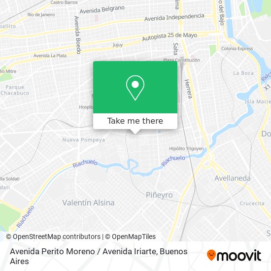 Avenida Perito Moreno / Avenida Iriarte map