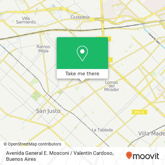 Avenida General E. Mosconi / Valentín Cardoso map
