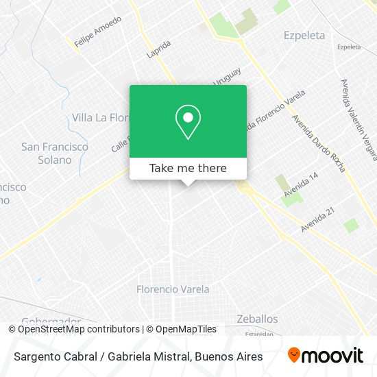 Sargento Cabral / Gabriela Mistral map