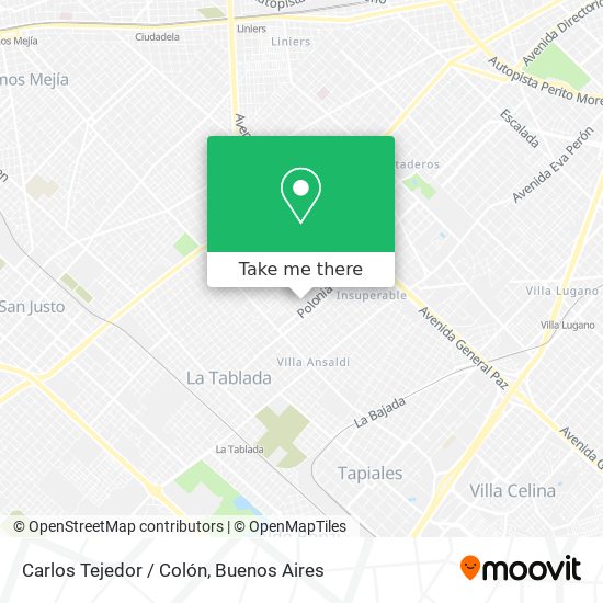 Mapa de Carlos Tejedor / Colón