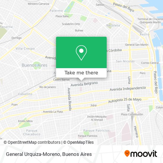 General Urquiza-Moreno map