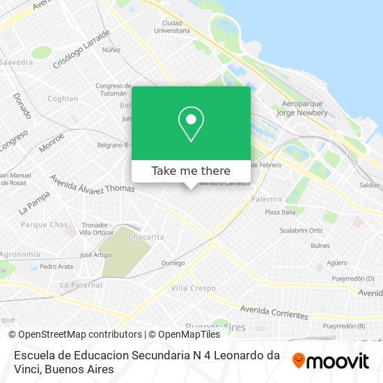 Mapa de Escuela de Educacion Secundaria N 4 Leonardo da Vinci