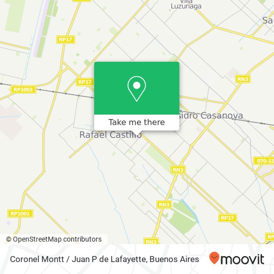 Coronel Montt / Juan P de Lafayette map