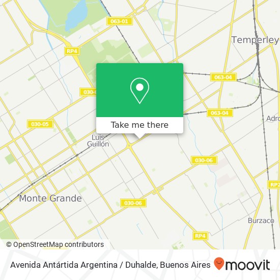 Avenida Antártida Argentina / Duhalde map