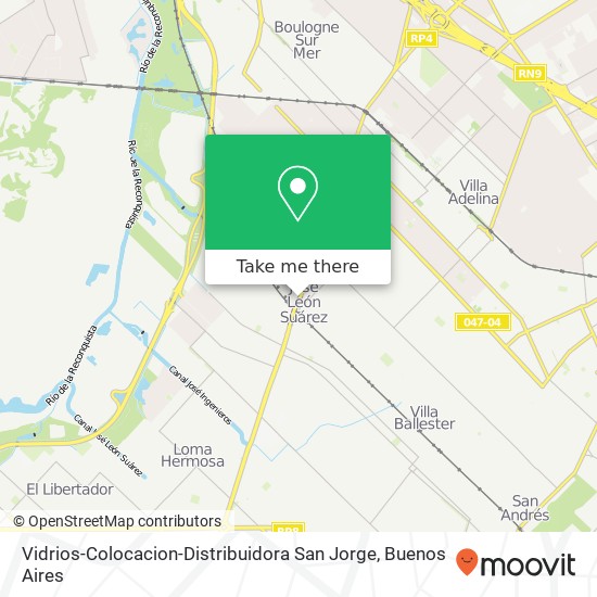 Vidrios-Colocacion-Distribuidora San Jorge map