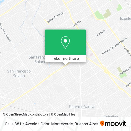 Mapa de Calle 881 / Avenida Gdor. Monteverde