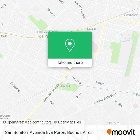 Mapa de San Benito / Avenida Eva Perón