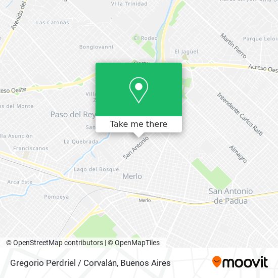 Gregorio Perdriel / Corvalán map