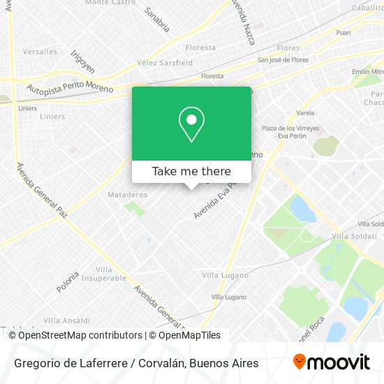 Gregorio de Laferrere / Corvalán map
