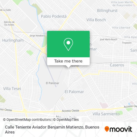 Mapa de Calle Teniente Aviador Benjamin Matienzo