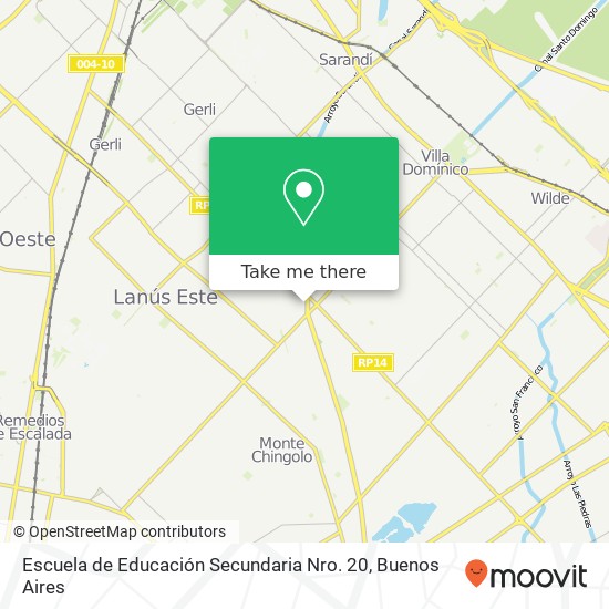 Mapa de Escuela de Educación Secundaria Nro. 20