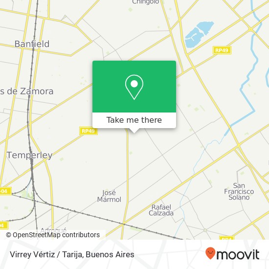 Virrey Vértiz / Tarija map
