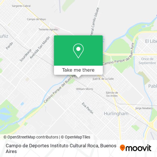 Mapa de Campo de Deportes Instituto Cultural Roca