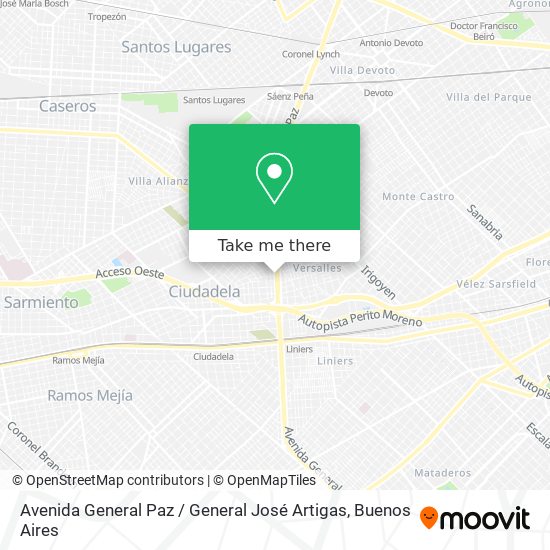 Avenida General Paz / General José Artigas map