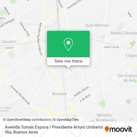 Mapa de Avenida Tomás Espora / Presidente Arturo Umberto Illia