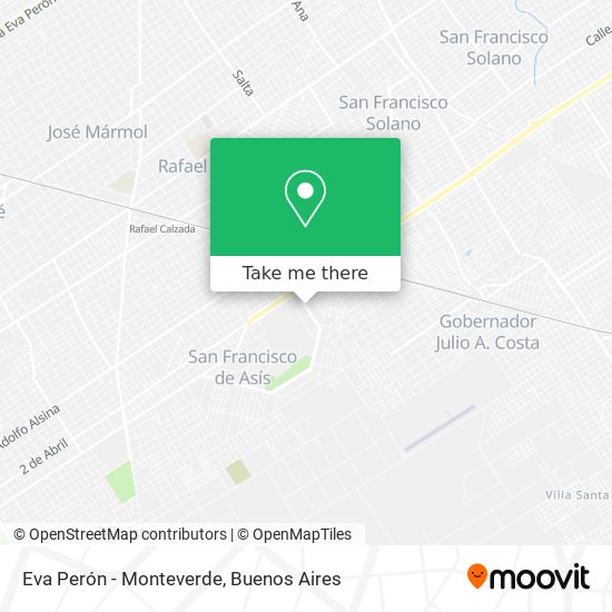 Eva Perón - Monteverde map