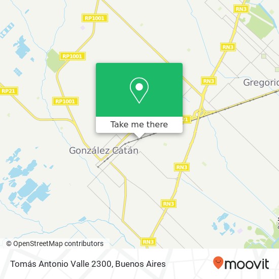 Tomás Antonio Valle 2300 map