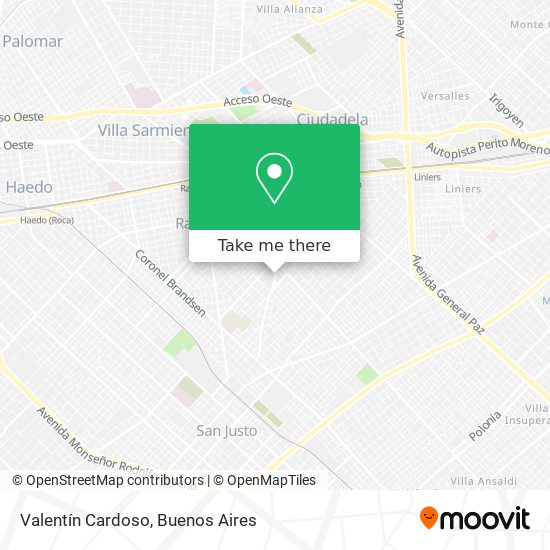 Valentín Cardoso map