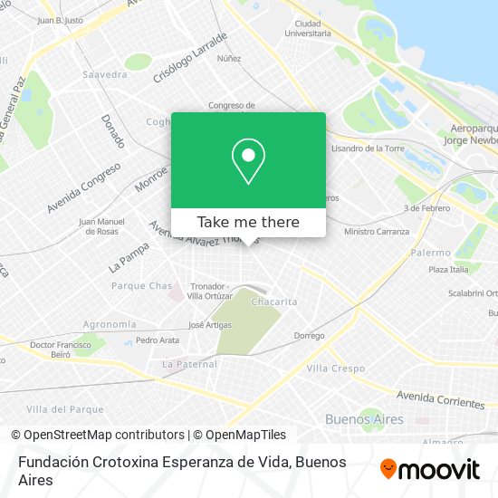 Mapa de Fundación Crotoxina Esperanza de Vida