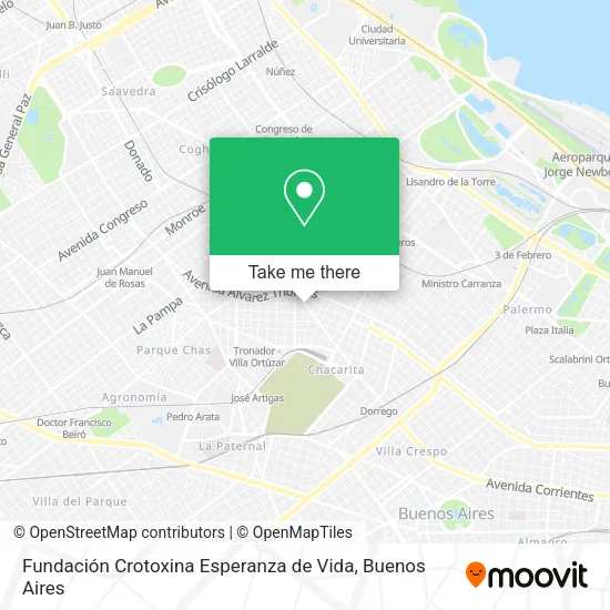 Mapa de Fundación Crotoxina Esperanza de Vida