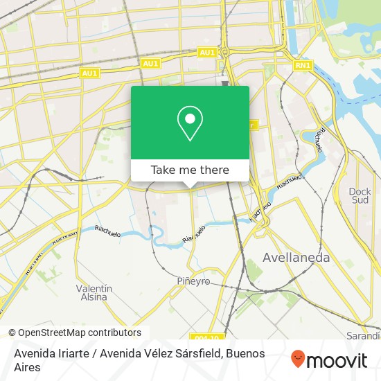 Avenida Iriarte / Avenida Vélez Sársfield map