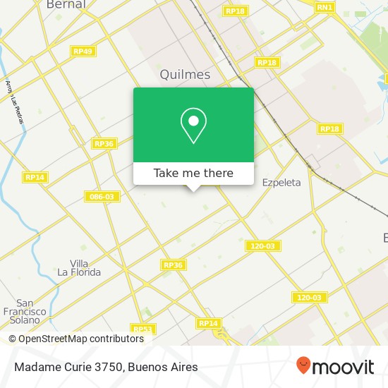 Madame Curie 3750 map