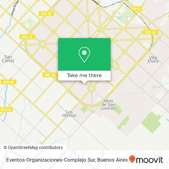 Eventos-Organizaciones-Complejo Sur map