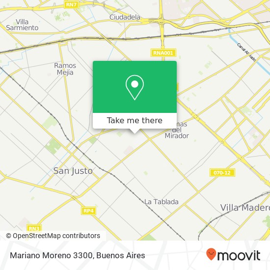 Mapa de Mariano Moreno 3300