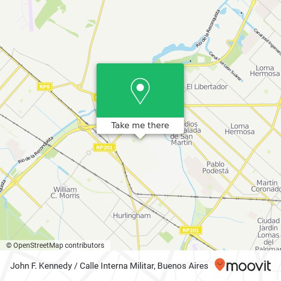 Mapa de John F. Kennedy / Calle Interna Militar