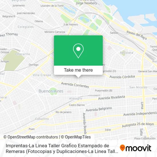Mapa de Imprentas-La Linea Taller Grafico Estampado de Remeras