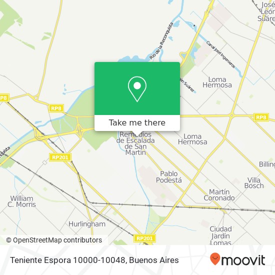 Teniente Espora 10000-10048 map