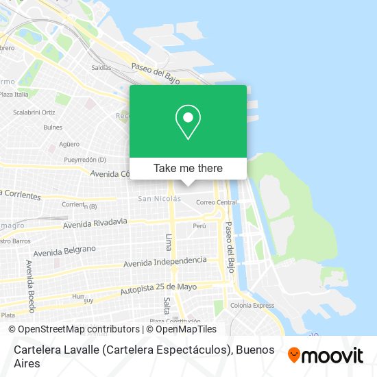 Mapa de Cartelera Lavalle (Cartelera Espectáculos)