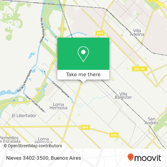 Nieves 3402-3500 map