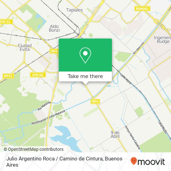 Julio Argentino Roca / Camino de Cintura map