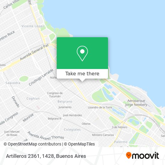 Artilleros 2361, 1428 map
