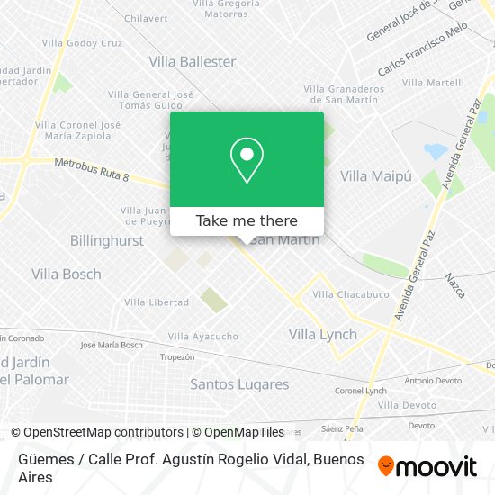 Güemes / Calle Prof. Agustín Rogelio Vidal map