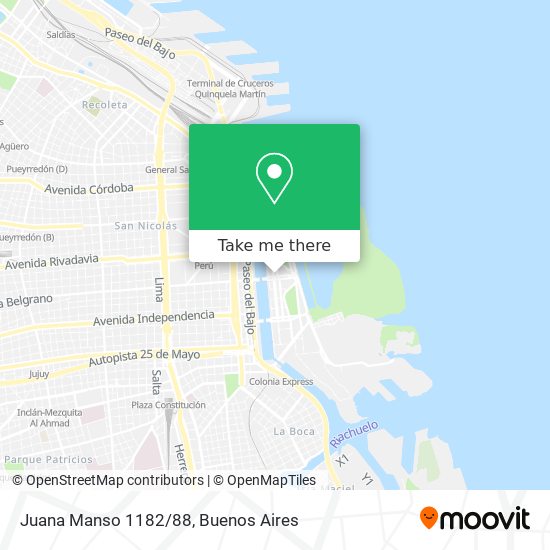 Juana Manso 1182/88 map