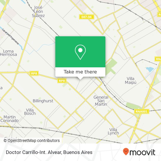 Doctor Carrillo-Int. Alvear map