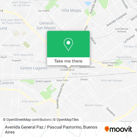 Avenida General Paz / Pascual Pastorino map