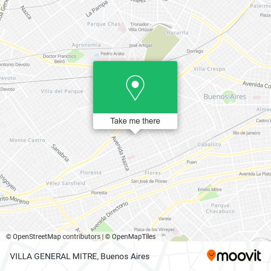 VILLA GENERAL MITRE map